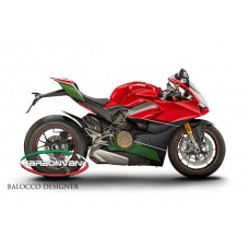 Carbonvani - Ducati Panigale V4 / S / Speciale "TRICOLORE Ver 2" Design Carbon Fiber Full Fairing Kit - ROAD VERSION (8 pieces)